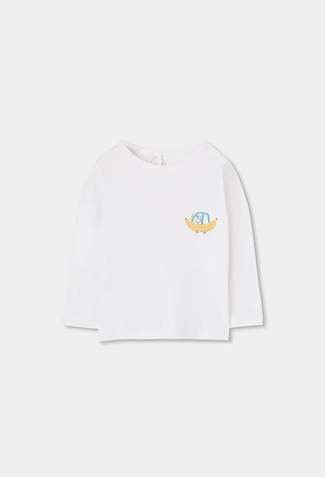 Maglietta neonato in cotone bianco