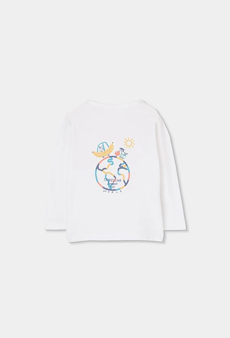 Maglietta neonato in cotone bianco