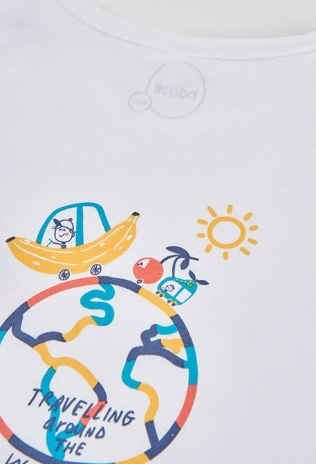 Baby-T-Shirt aus weißem Baumwollstrick