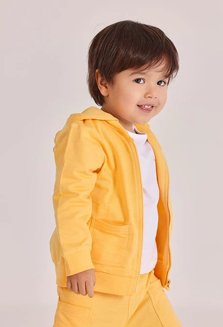 Veste bébé en peluche jaune