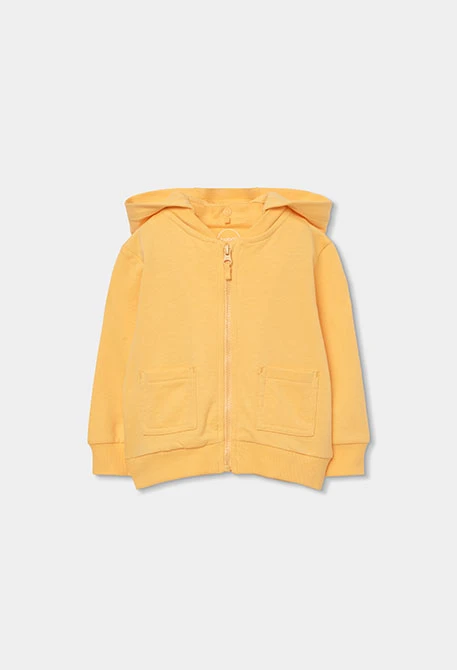 Baby jacket in yellow fleece