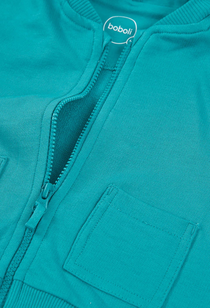 Veste bébé en peluche verte