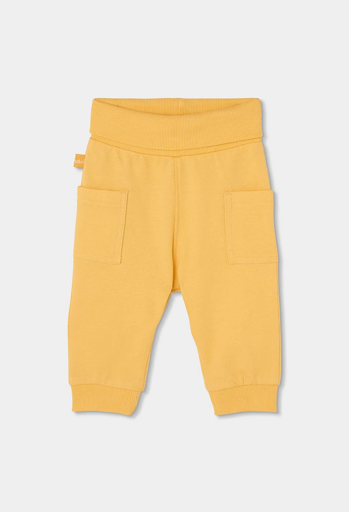 Baby trousers in yellow cotton