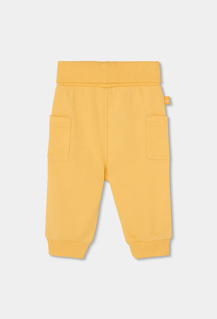 Baby trousers in yellow cotton