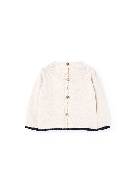 Pull blanc pour bébé avec imprimé lettres