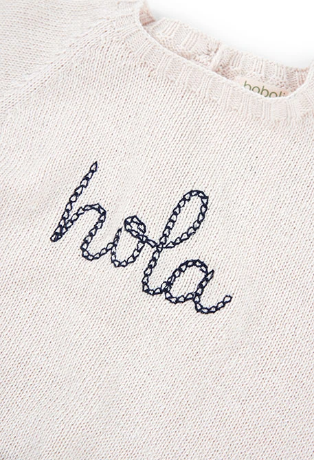 Camisola branca para bebé com estampado de letras
