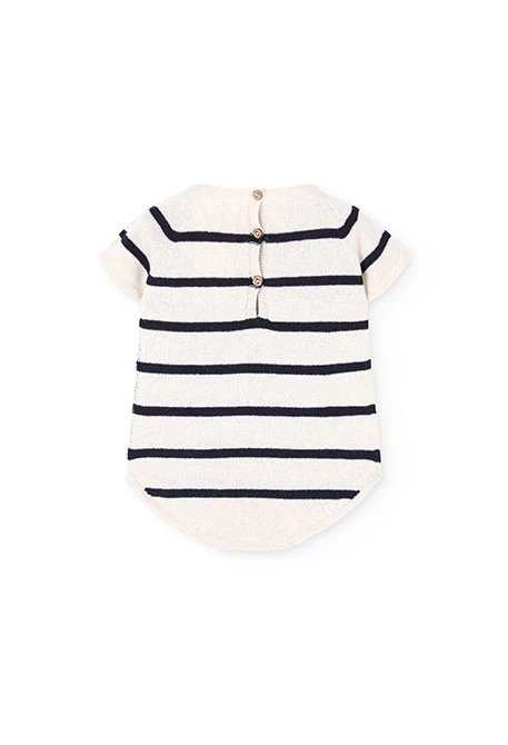 Macacão para bebé às riscas