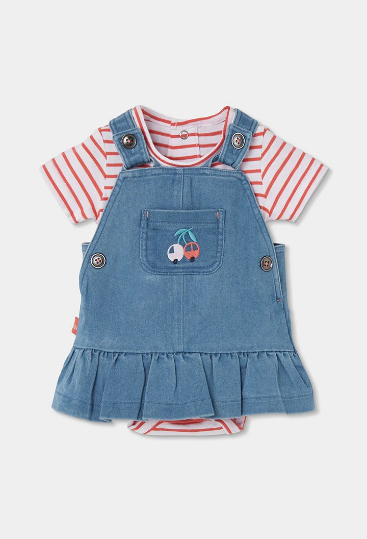 Ensemble bébé à manches courtes à rayures