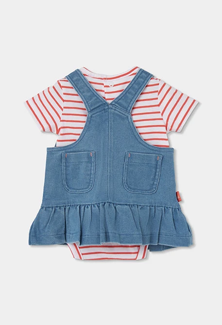 Conjunto mánga corta bebé rayas