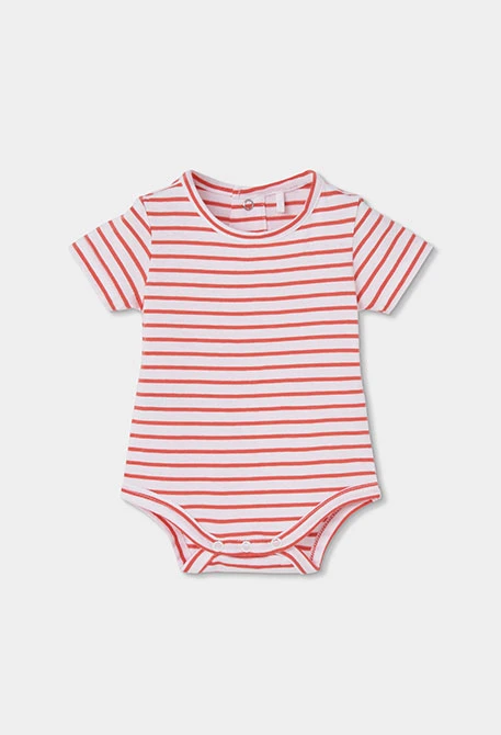 Ensemble bébé à manches courtes à rayures