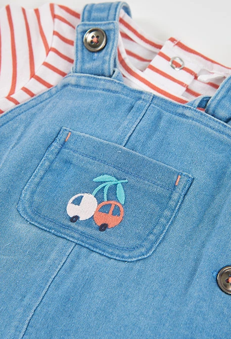 Conjunto mánga corta bebé rayas