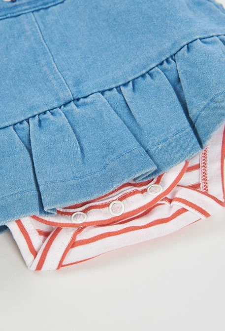 Short-sleeved striped baby set