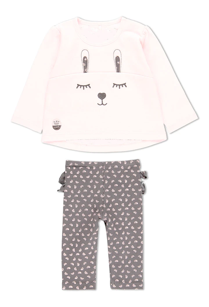 Pack en tricot bi matiere pour bébé fille
