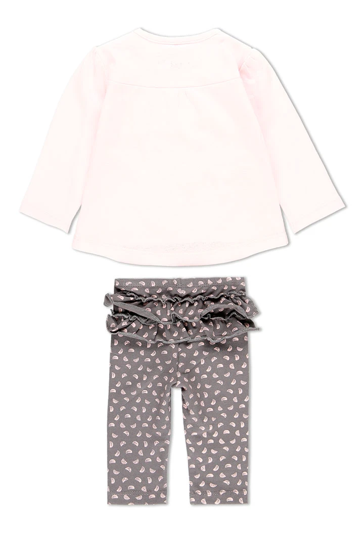 Pack en tricot bi matiere pour bébé fille