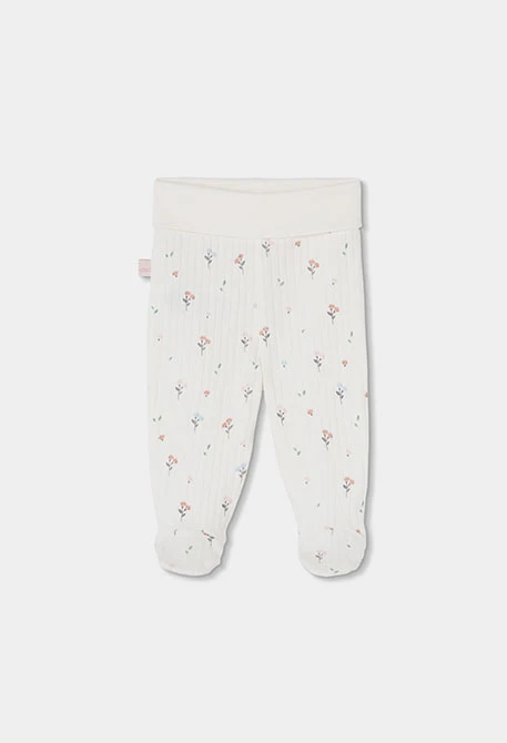 Confezione in maglia neonata bianca stampa fiori