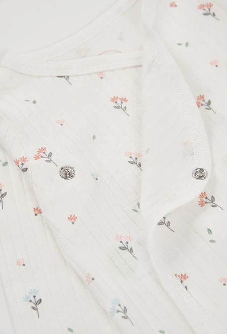 Pack punto bebé blanco estampado flores