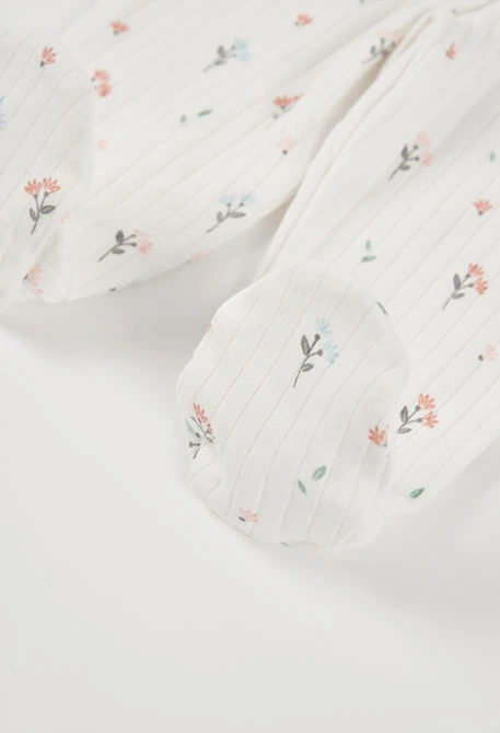Pack punto bebé blanco estampado flores