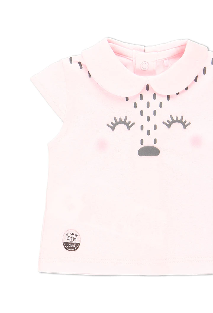 Pack en tricot bi matiere pour bébé fille