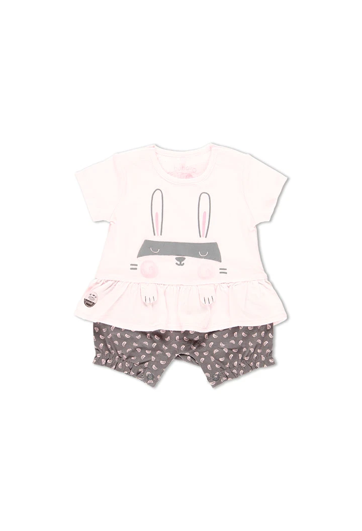 Grenouillère en tricot a volants pour bébé fille