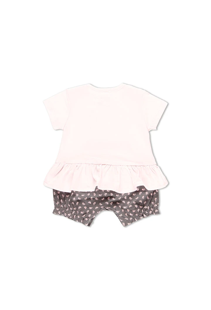 Grenouillère en tricot a volants pour bébé fille
