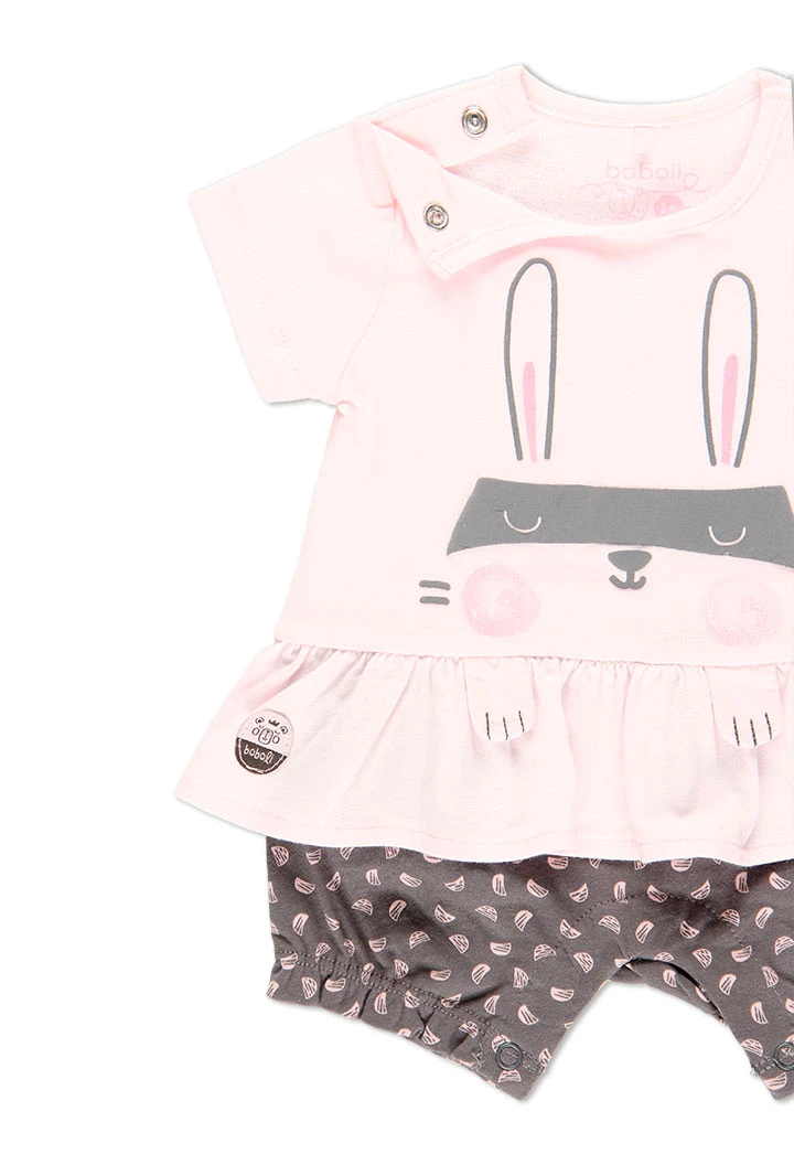 Grenouillère en tricot a volants pour bébé fille