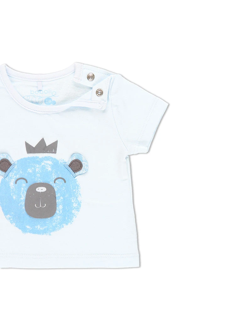 Pack en tricot bi matiere "ours" pour bébé garçon
