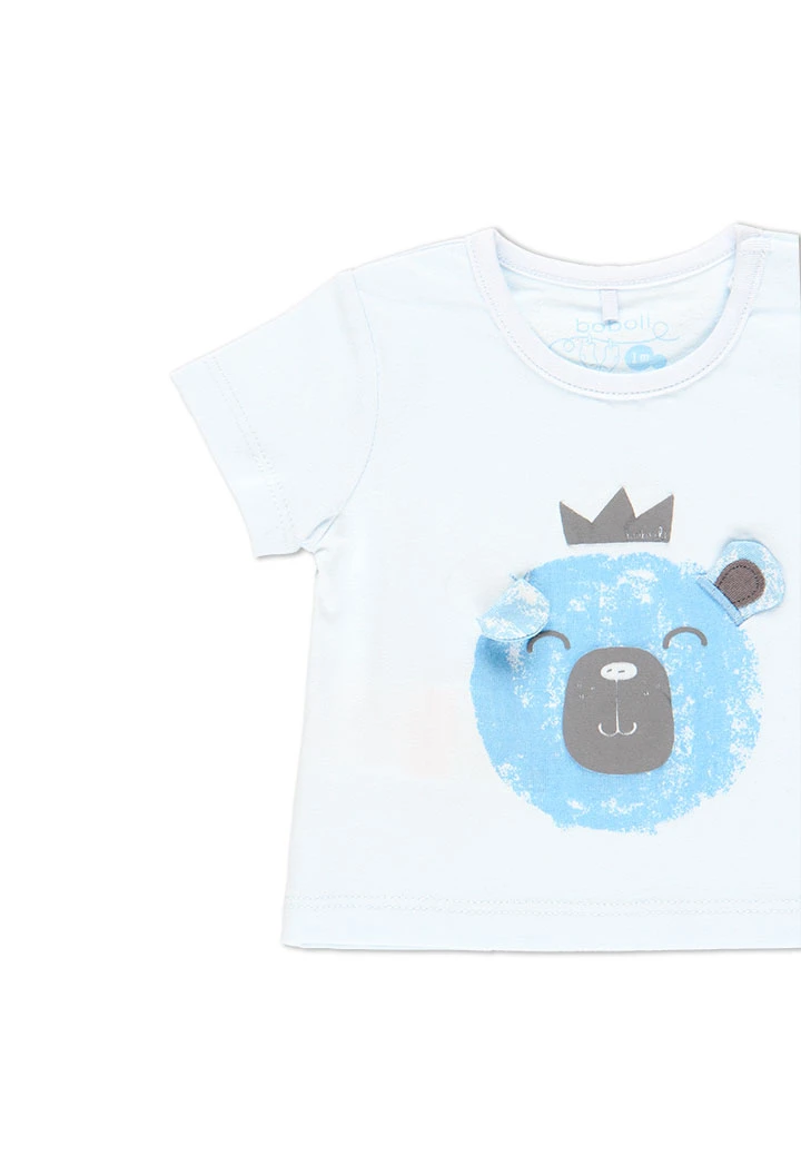 Pack en tricot bi matiere "ours" pour bébé garçon