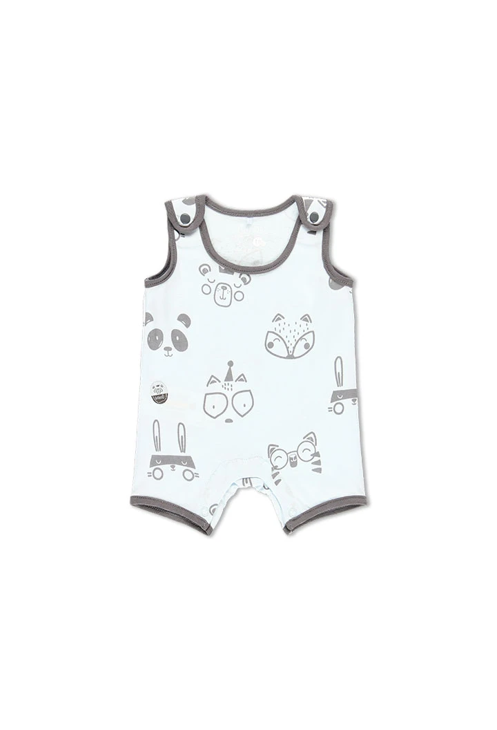 Grenouillère en tricot à bretelles pour bébé garçon