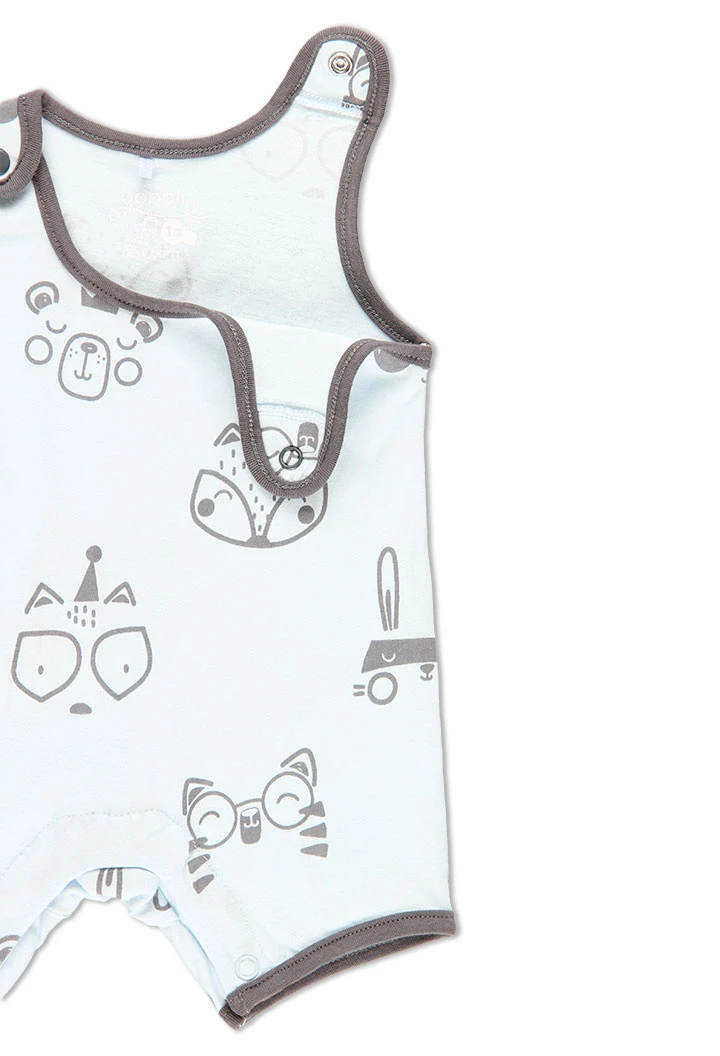 Grenouillère en tricot à bretelles pour bébé garçon
