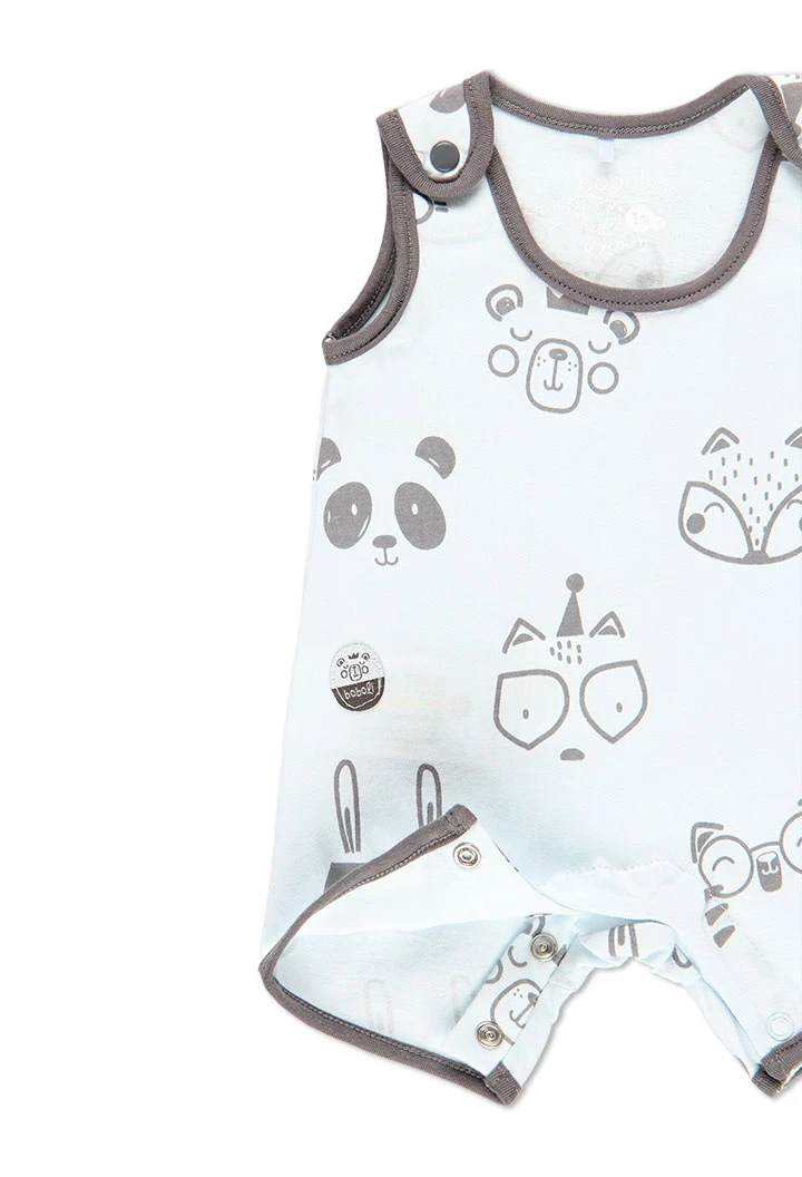 Grenouillère en tricot à bretelles pour bébé garçon