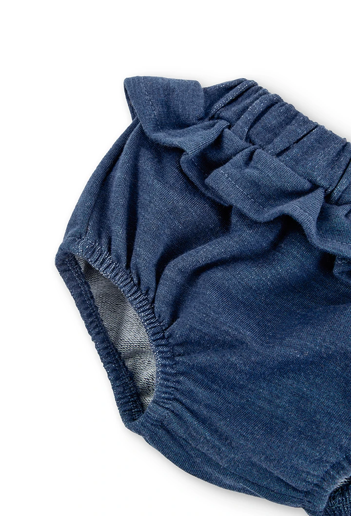 Pack en tricot bi matiere pour bébé fille