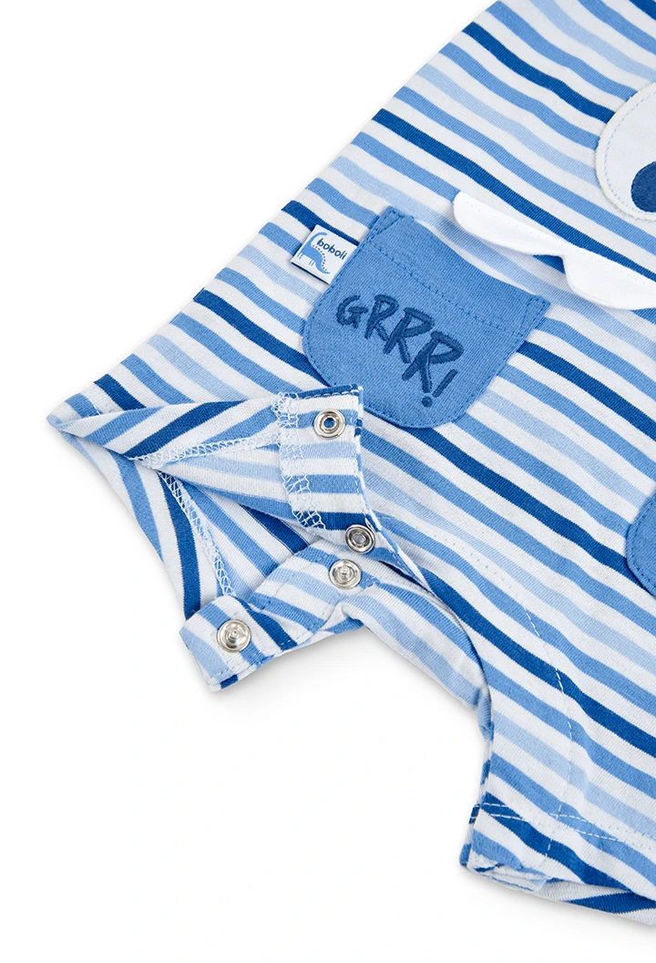 Grenouillère en tricot à rayures pour bébé
