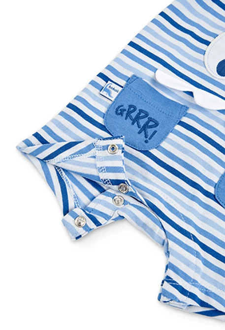 Grenouillère en tricot à rayures pour bébé