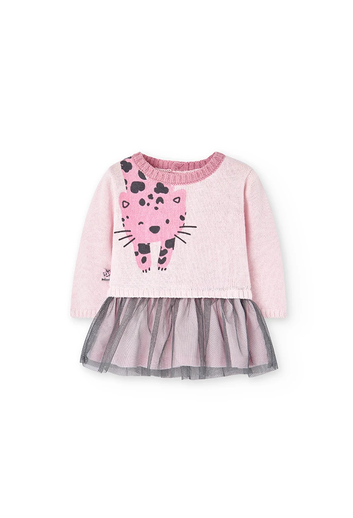 Knitwear dress for baby girl -BCI