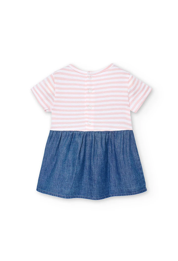 Robe combinée en denim bleu pour bébé fille