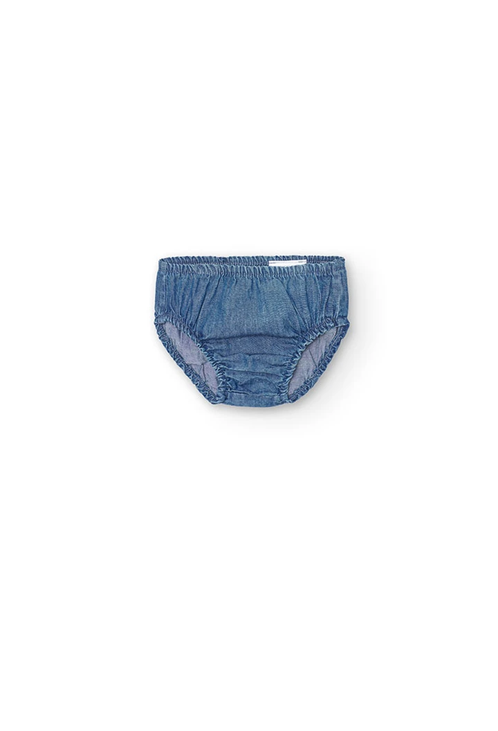 Robe combinée en denim bleu pour bébé fille