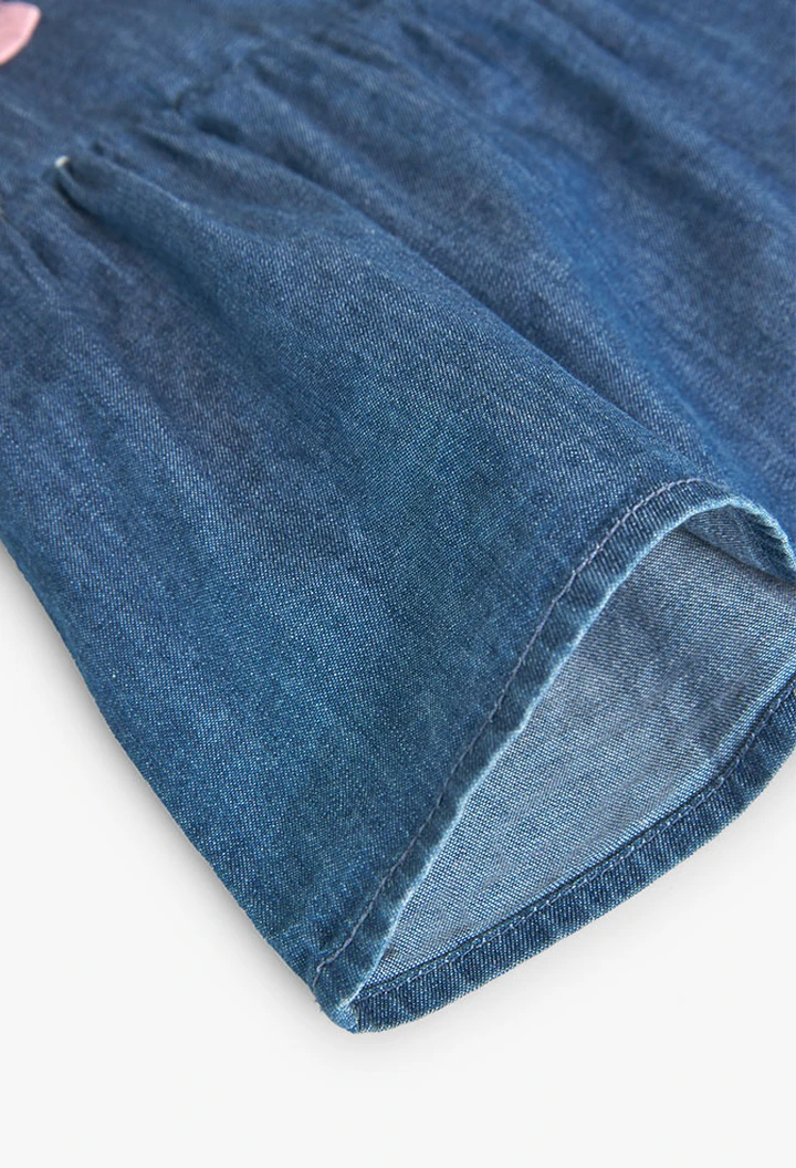 Robe combinée en denim bleu pour bébé fille