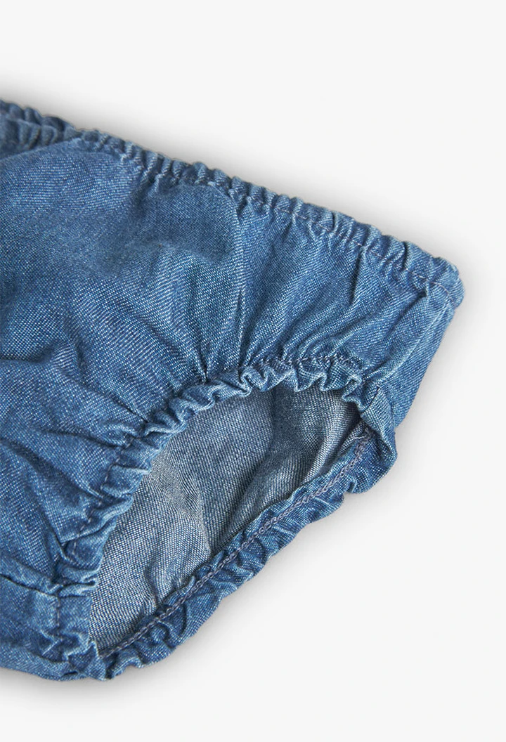 Robe combinée en denim bleu pour bébé fille
