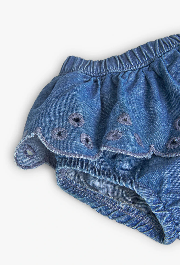 Pack tricoté bleu bébé garçon maille combinée