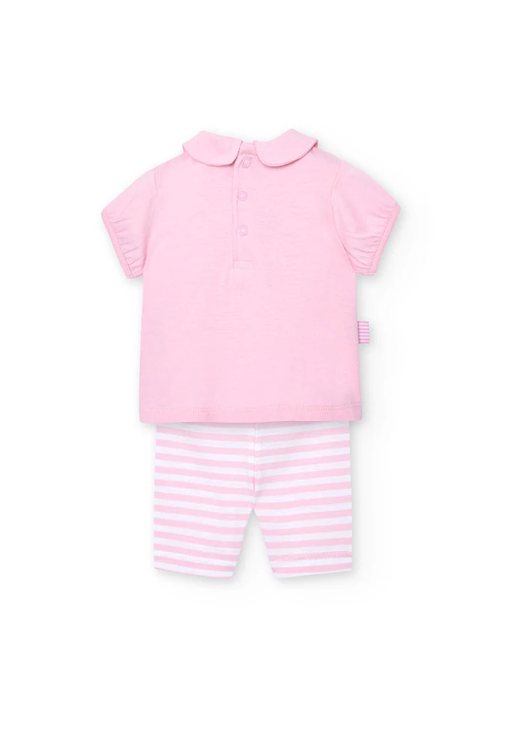 Pack tricoté pour bébé fille en rose