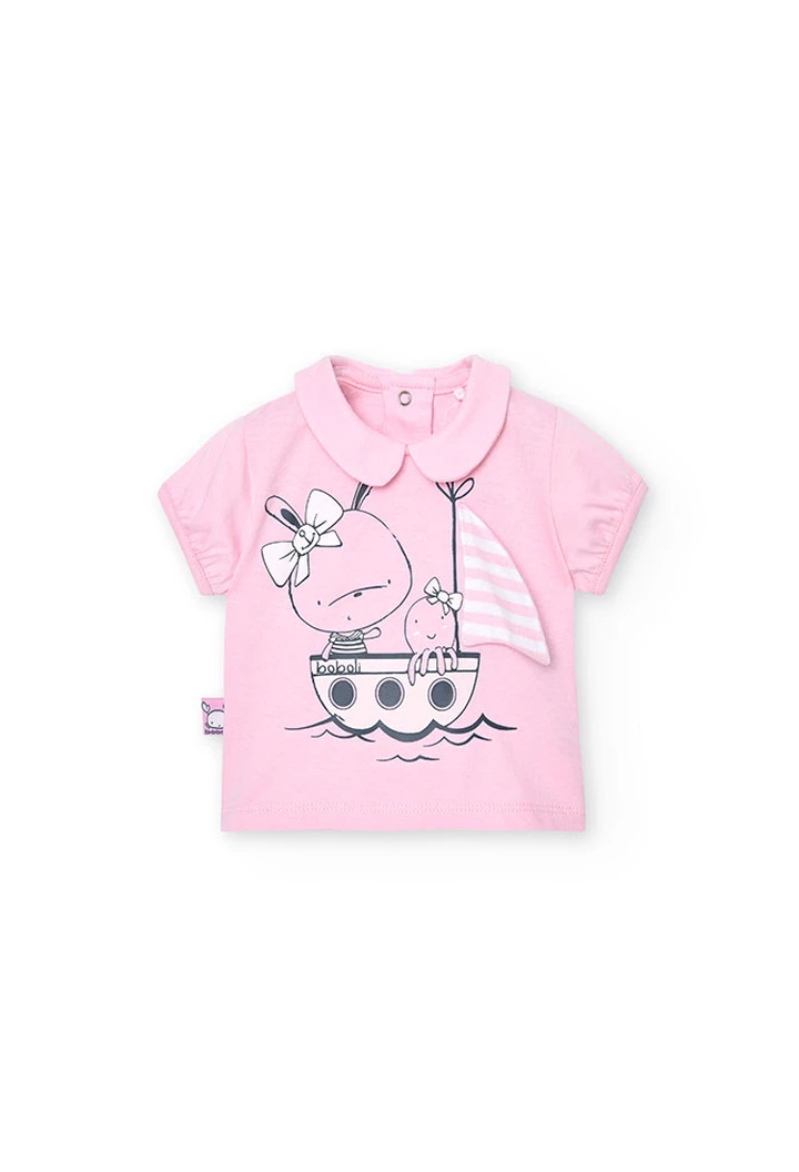 Pack tricoté pour bébé fille en rose