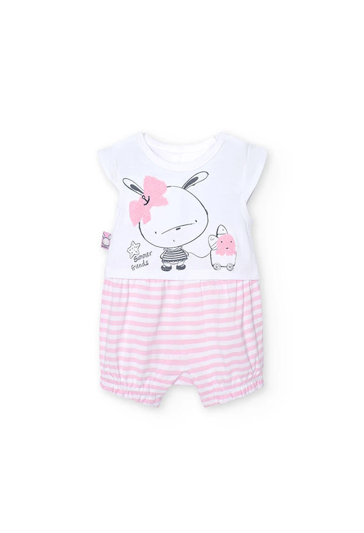 Grenouillère tricotée blanche pour bébé