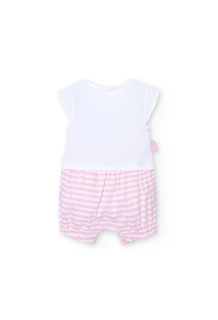 Grenouillère tricotée blanche pour bébé