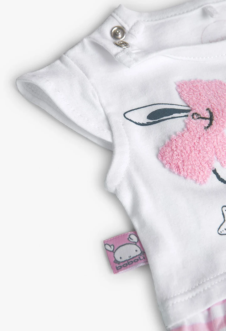 Grenouillère tricotée blanche pour bébé