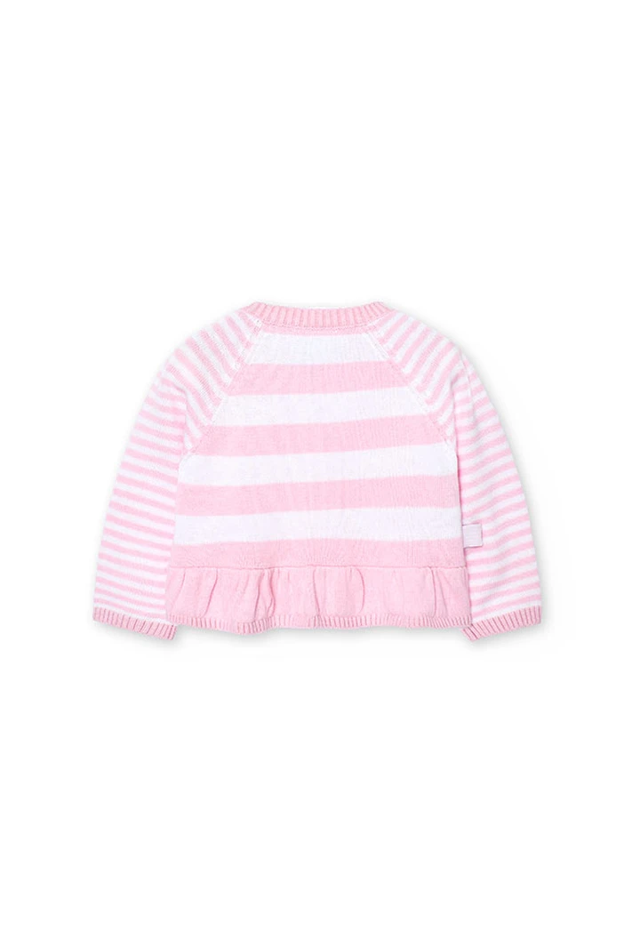 Pull tricoté rose pour bébé fille