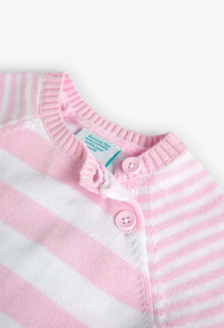 Pull tricoté rose pour bébé fille
