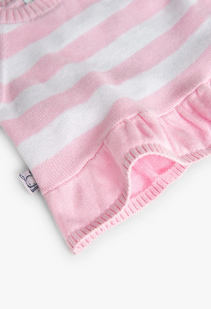 Pull tricoté rose pour bébé fille