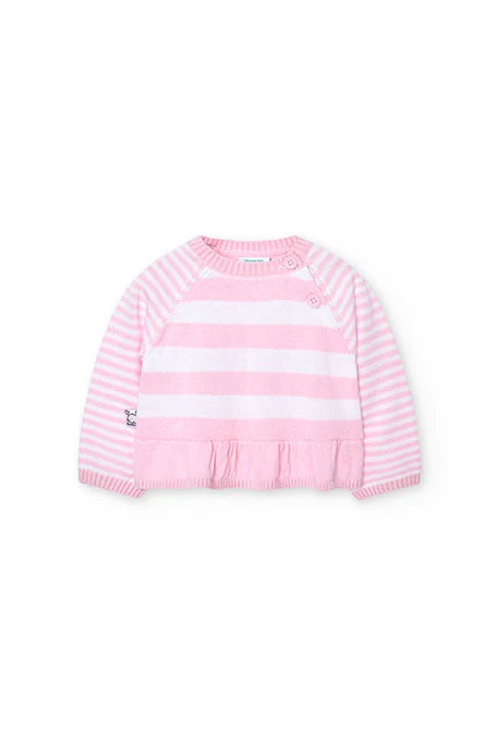 Jersey de tricotosa de bebé niña en rosa