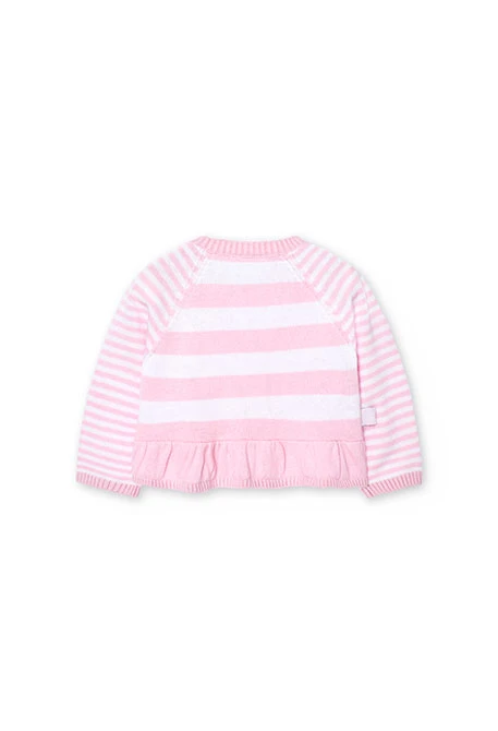 Tricotage-Pullover für Baby-Mädchen, in Farbe Rosa