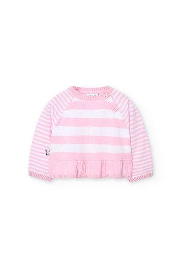 Jersey tricotosa listado de bebé niña